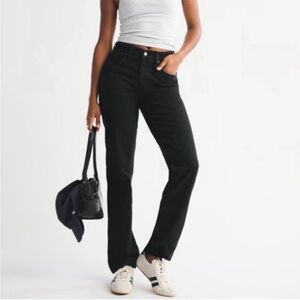 Abercrombie & Fitch 90s Straight Mid Rise Jeans Black Size 27 Extra Short
